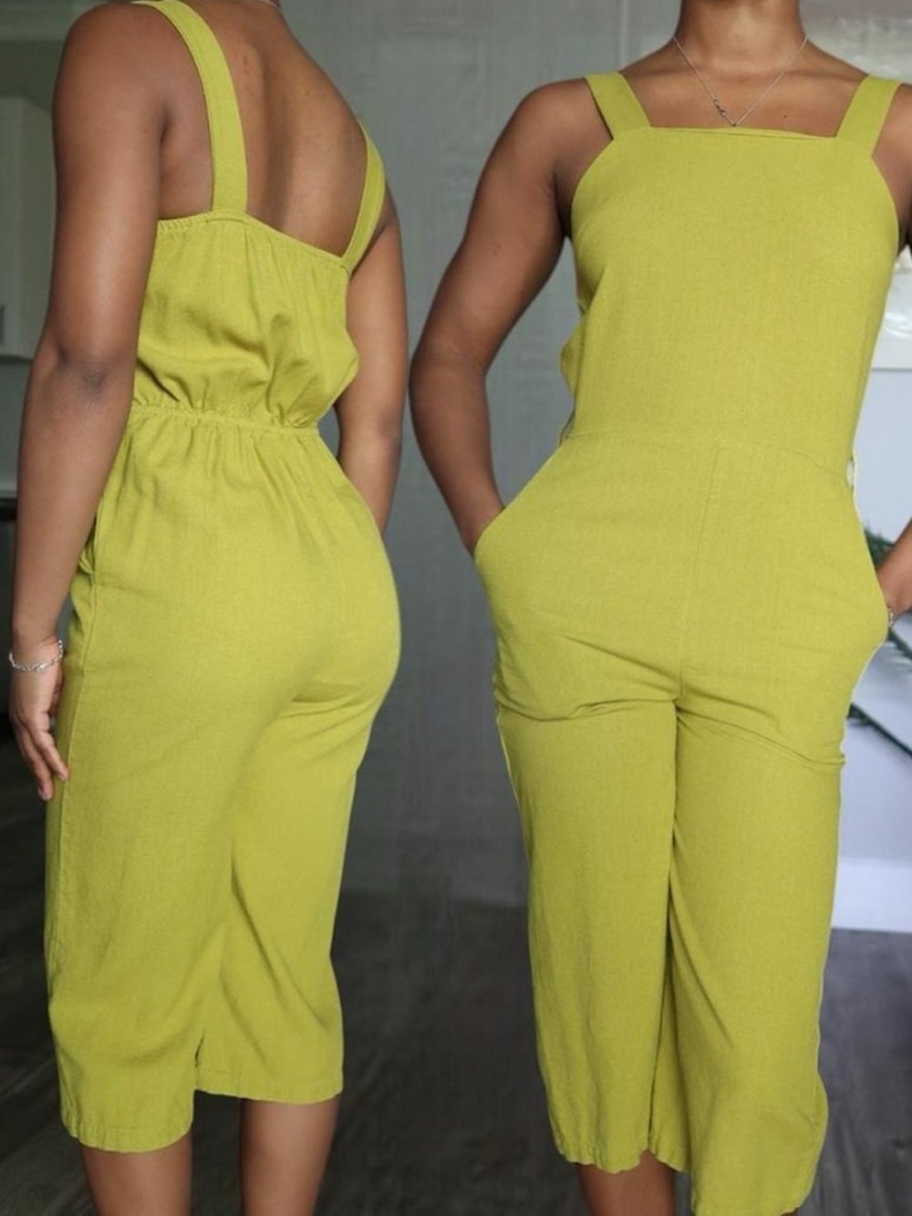 Monteau Green Sleeveless Jumpsuit